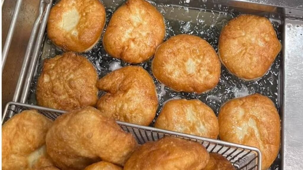 Bannock in the process of frying