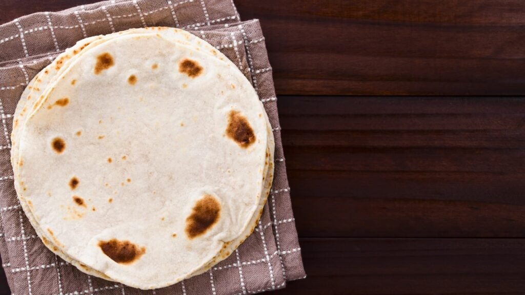 Homemade tortillas on a napkin