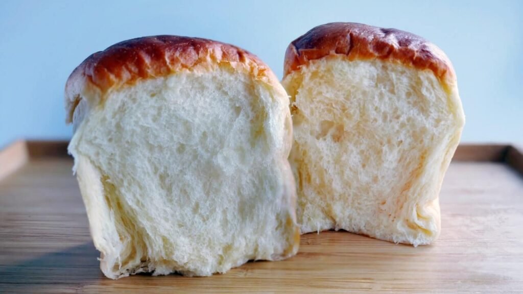 Two halves of classic brioche