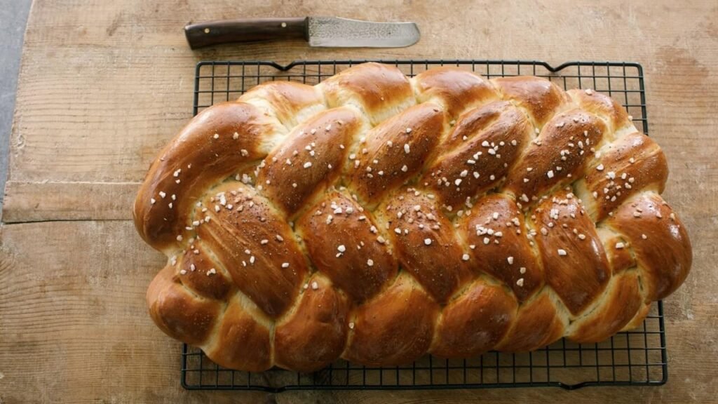 Zopf bread on Cooling Racks