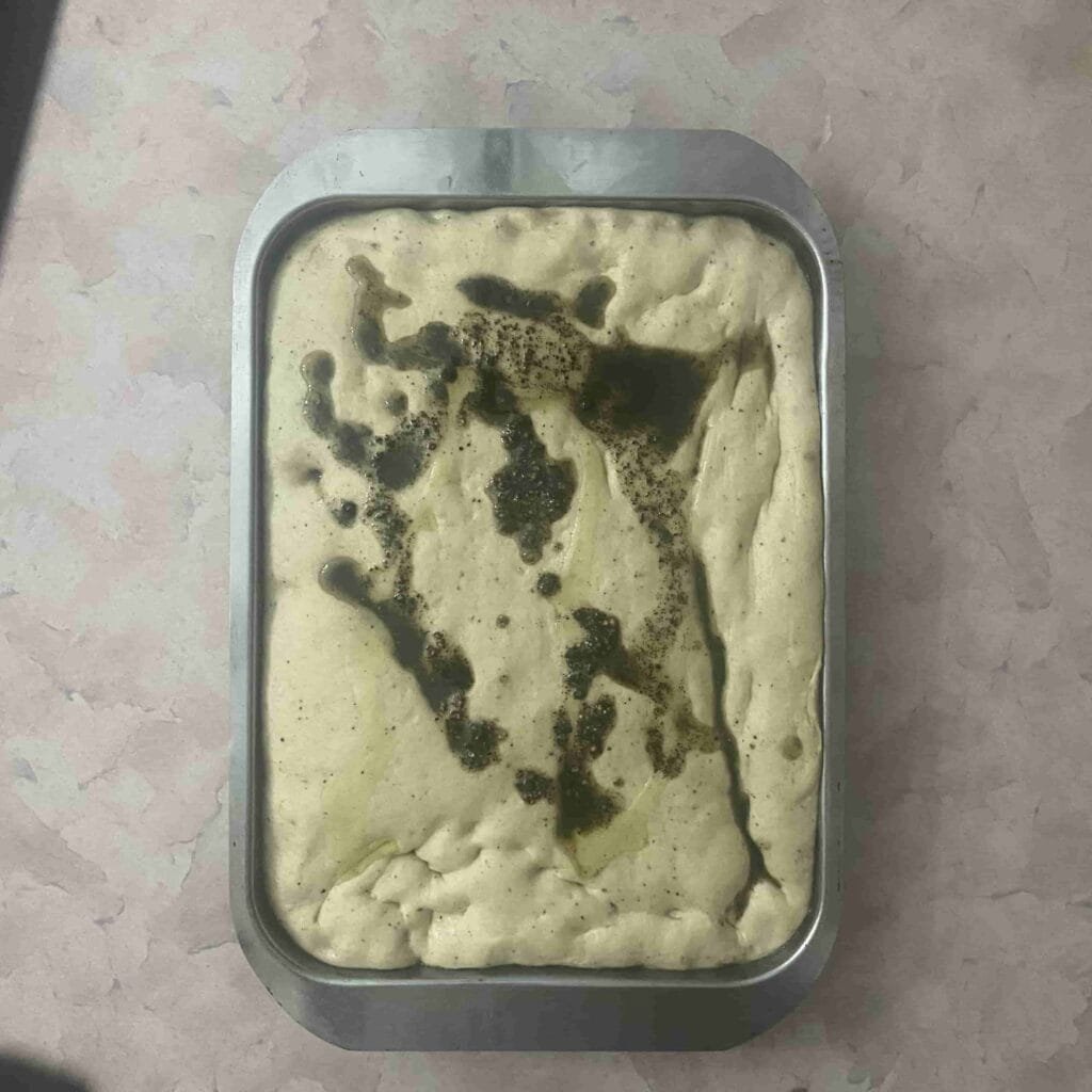 spread dough with oil