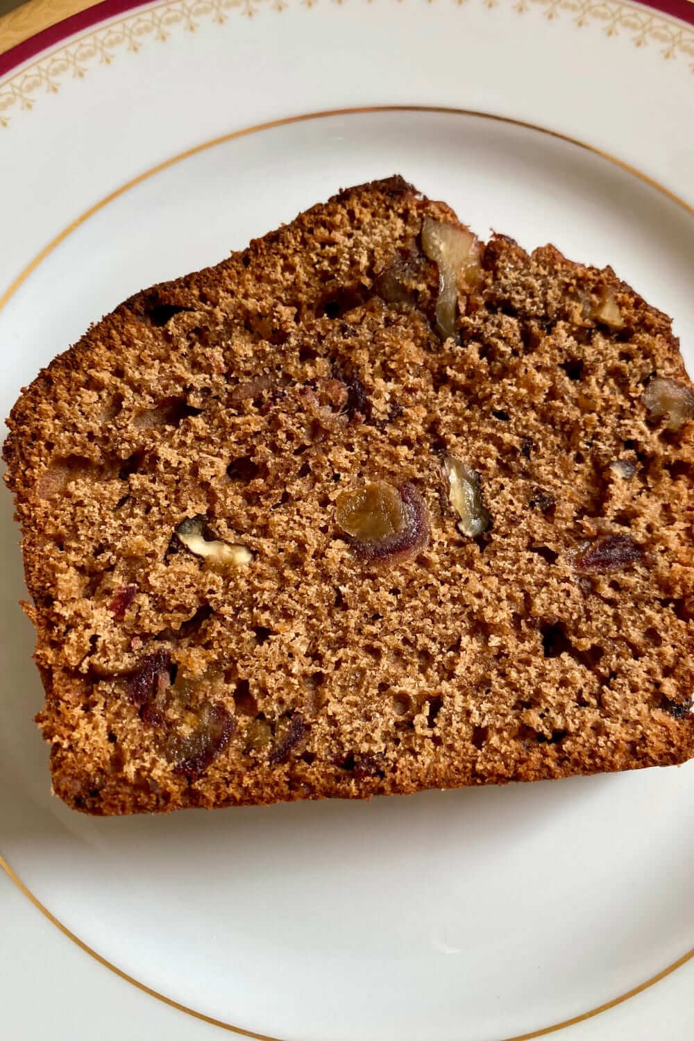 date nut bread slice