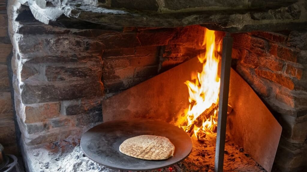 lefse on traditional hot grilled