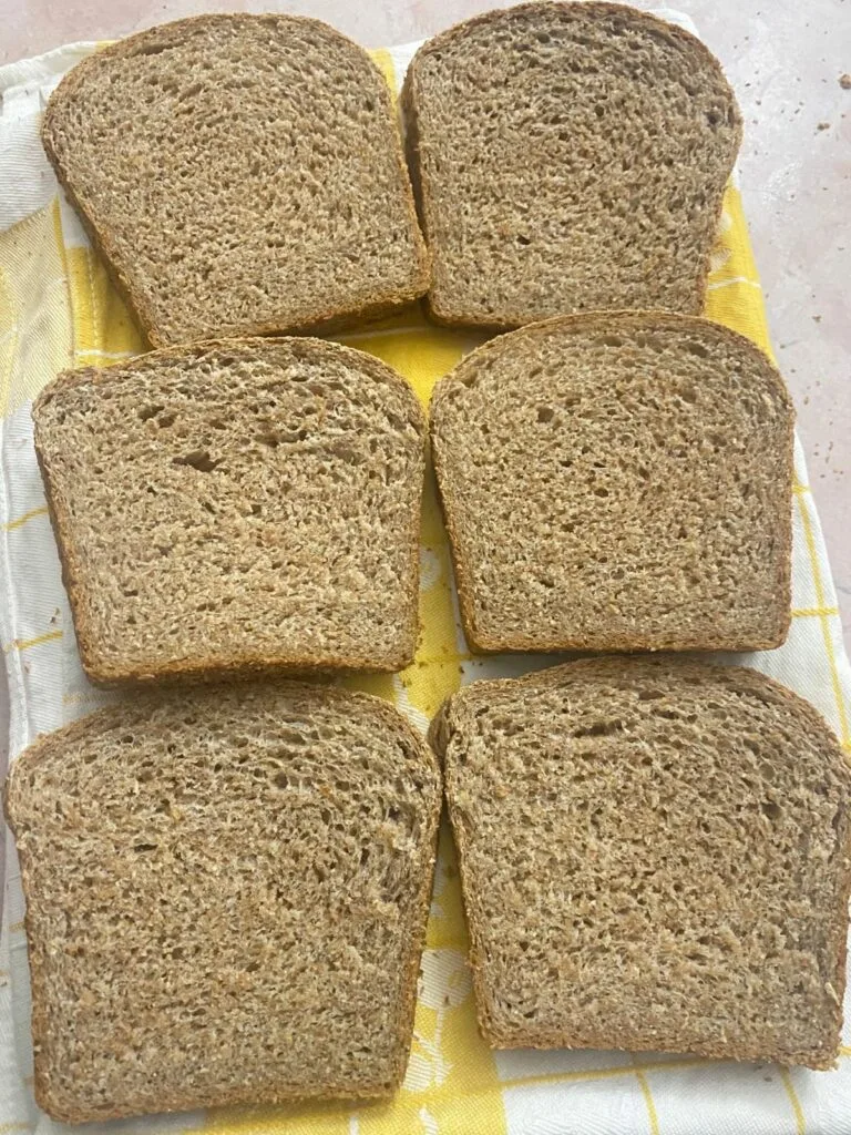 Slices of bran bread on a plate