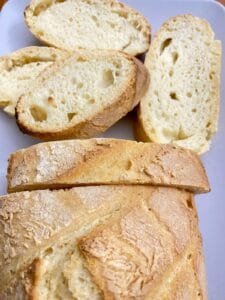 Slices of gluten-free bread on a plate