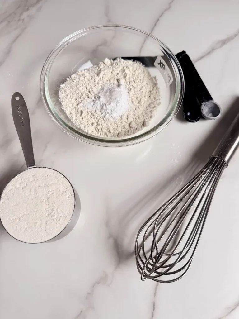 self-rising flour ingredients: all-purpose flour, baking powder, and salt