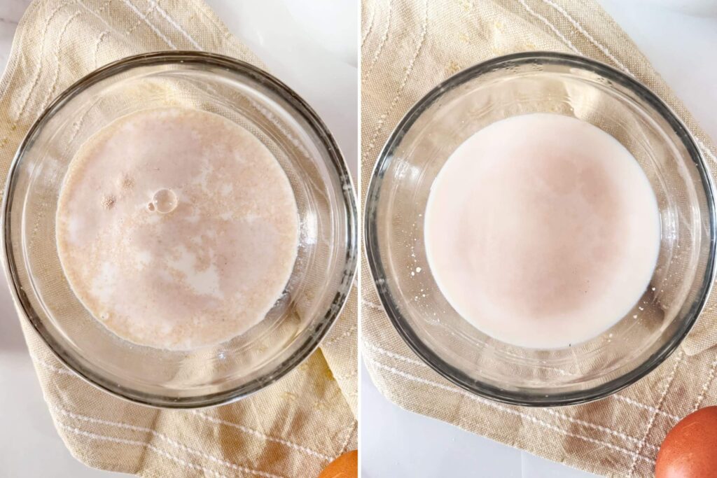 the yeast mixture before and after activate.