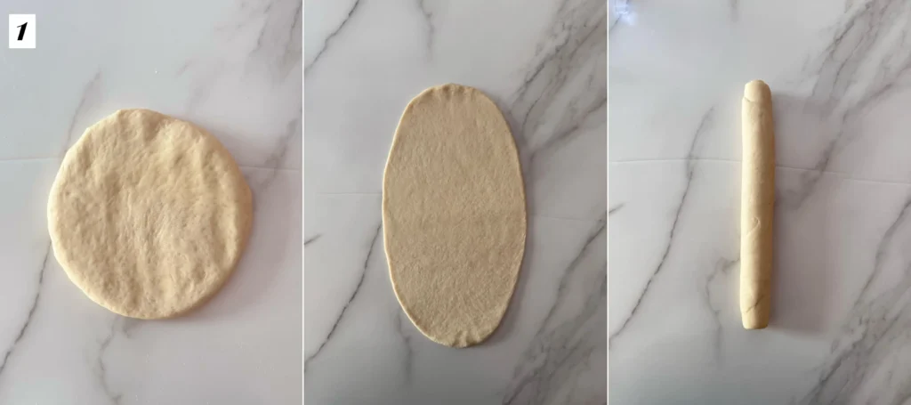 The 3 step process of shaping hoagie rolls