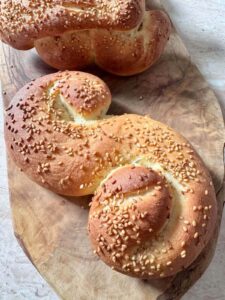 A close-up of Sicilian bread.