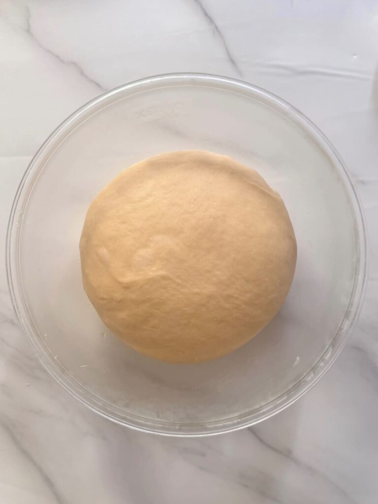 Parker House roll dough after 1 hour of refrigeration.