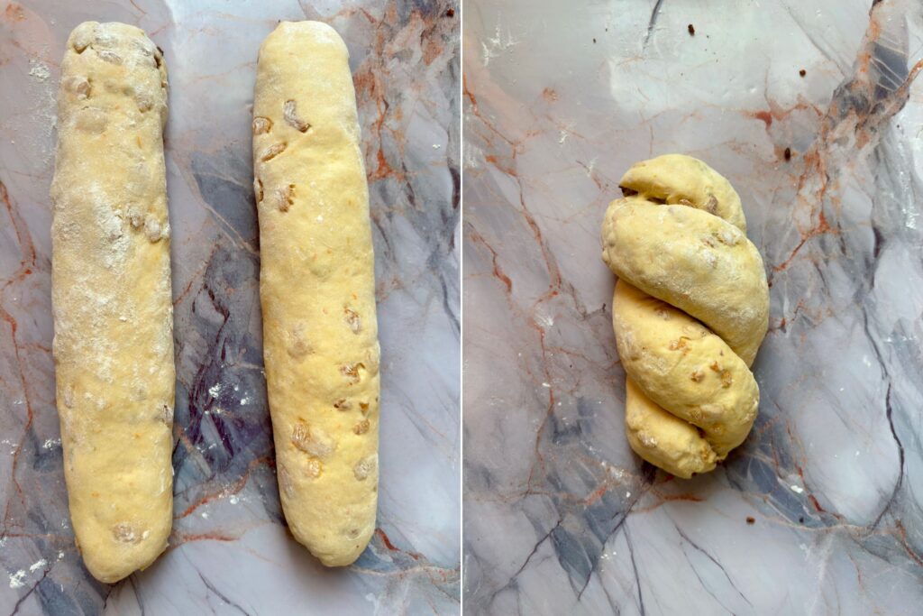 How to shape the Cozonac from the two logs