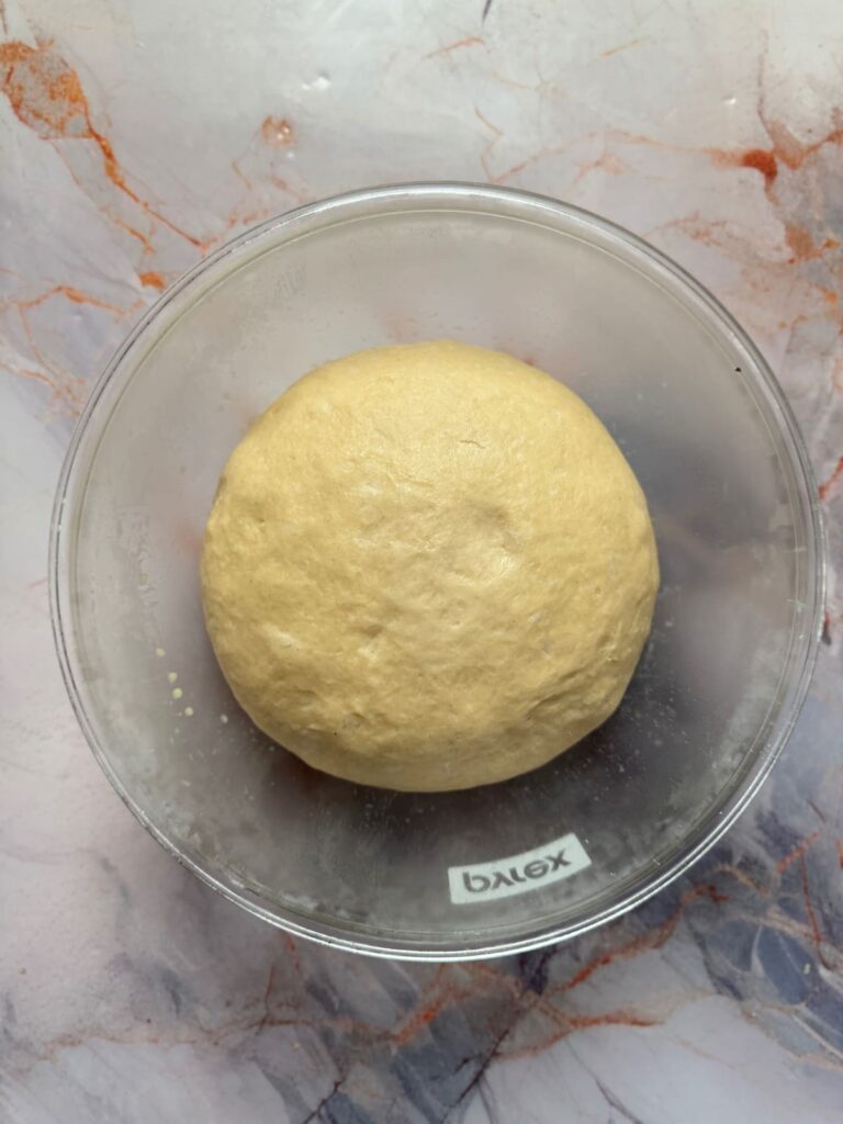 The dough after 24 hours of refrigeration.
